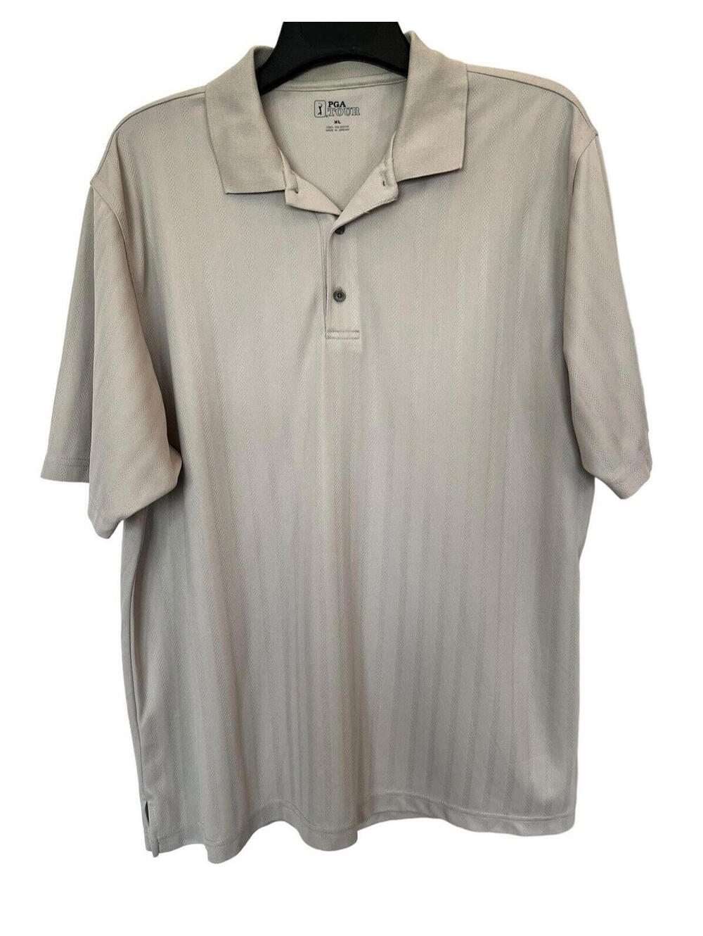 Henley PGA TOUR Camel Polo Mens Sz XL Knit Top Short Sleeve Collared Golf Shirt